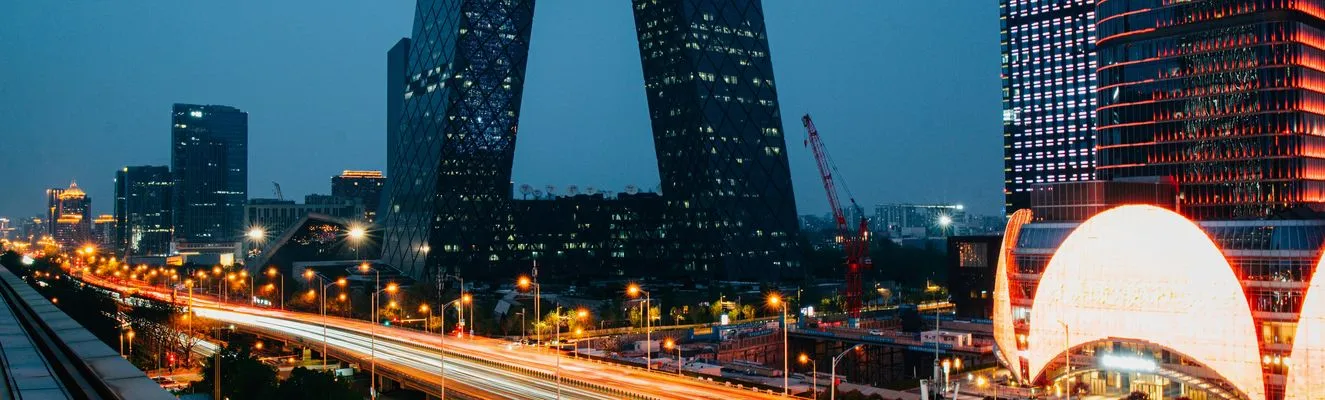 Exploring the capital of China Peking, Beijing and its dynamics during blue hour